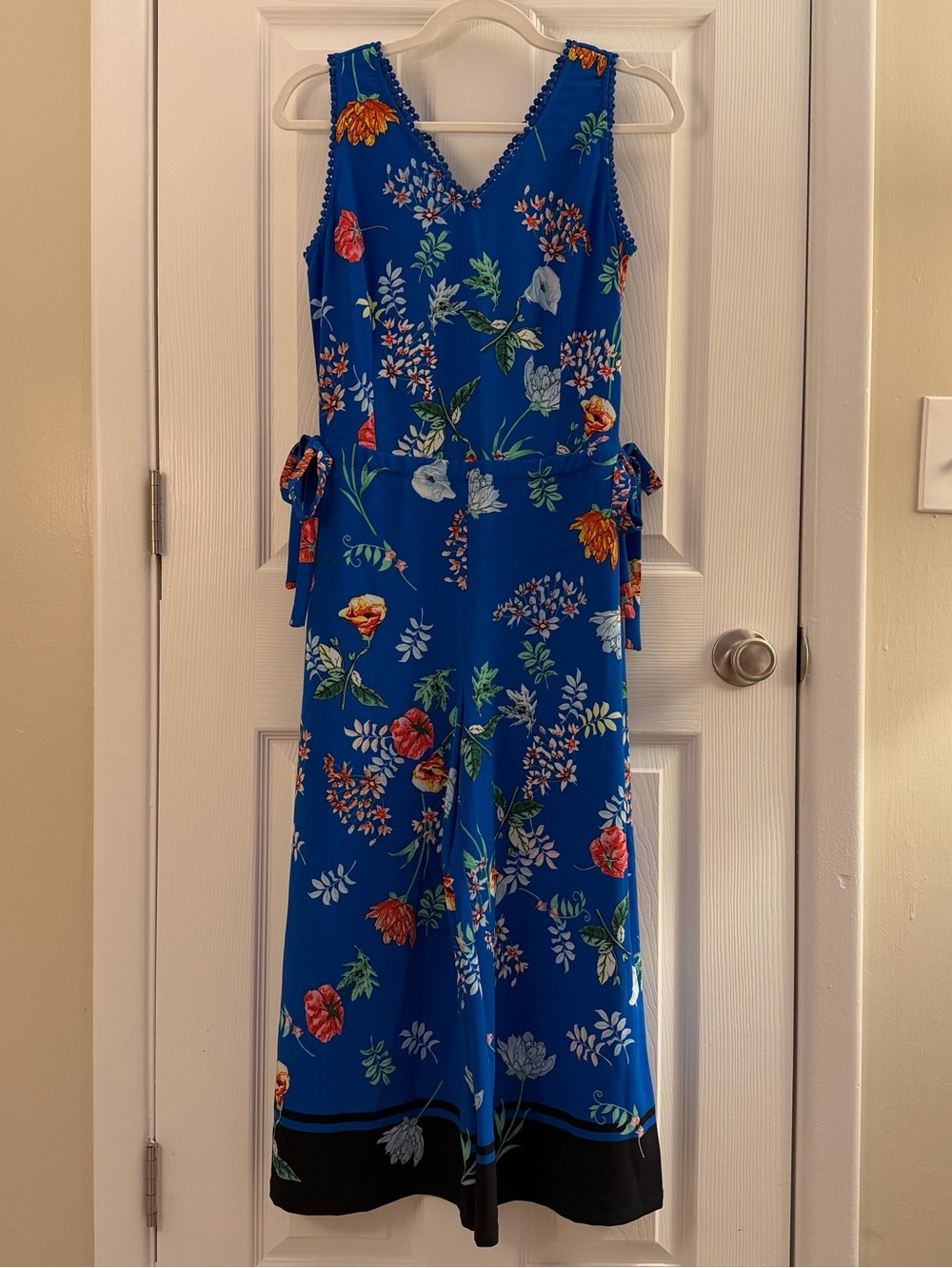 Carolina Belle Blue Floral Long Line Sleeveless Jumpsuit 4